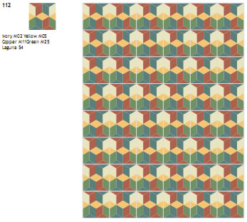Cubes cement tile multi color